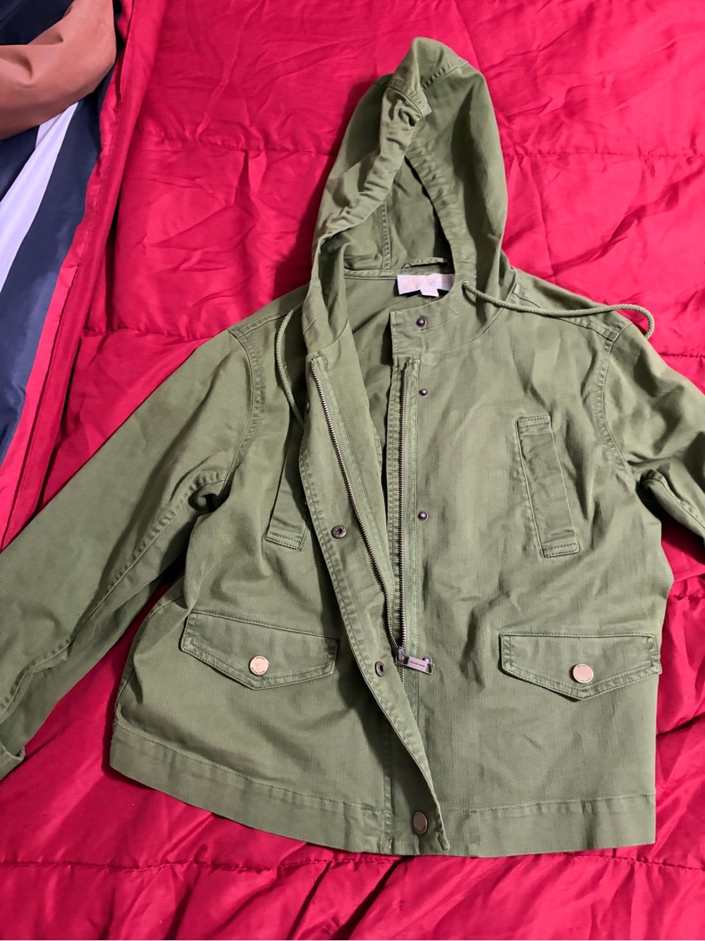 Women’s Hooded Utility Jacket - Olive Green